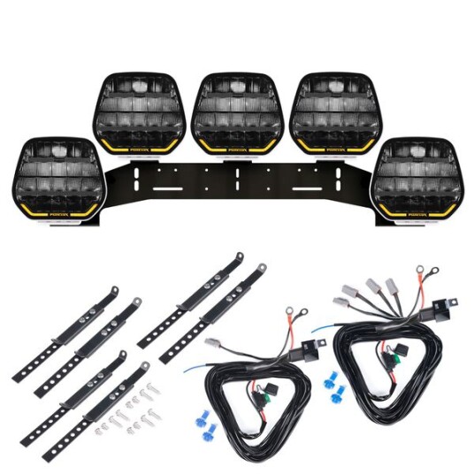 Ekstralys PURELUX Panther 9 White Rund / 23 cm / 210W 5 stk Komplett sett WRC