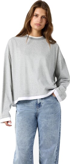 NOISY MAY Nmember L/S Double Layer Top Grey M