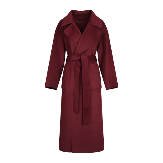 Ulla Coat Burgundy M Long coat with lapel