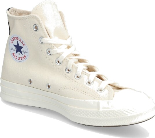 Comme des Garçons Play Converse Blue High Top Sneakers Cream 42 Comme des Garçons Play Converse Blue High Top Sneakers Cream 42