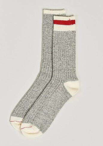 BEAMS PLUS Rag Socks Grey/Red BEAMS PLUS Rag Socks Grey/Red