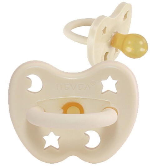 HEVEA Pacifier Round 0-0,3S - White - 0-3M