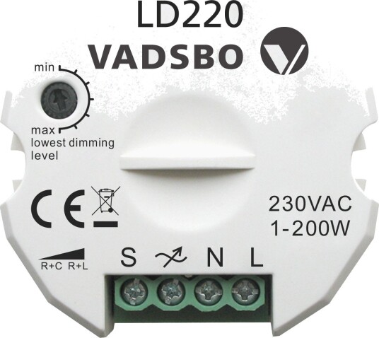 Vadsbo V4022020IB Trykknappdimmer 240 v, IP20
