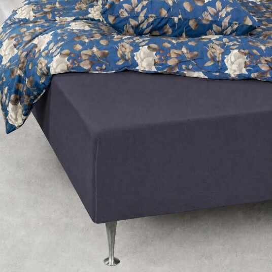 Nordstrand Home Laken barneseng - 70x160x15 cm - 100% bomull - Mørkeblått jerseylaken - Nordstrand Home Laken barneseng - 70x160x15 cm - 100% bomull - Mørkeblått jerseylaken -