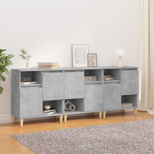 vidaXL Skjenker 3 stk betonggrå 60x35x70 cm konstruert tre vidaXL Skjenker 3 stk betonggrå 60x35x70 cm konstruert tre
