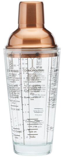 Kitchen Craft Boston Cocktail Shaker Glass og kobber 650 ml