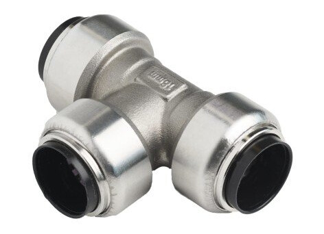 Roth tee 22 mm, push-in beslag i rustfritt stål