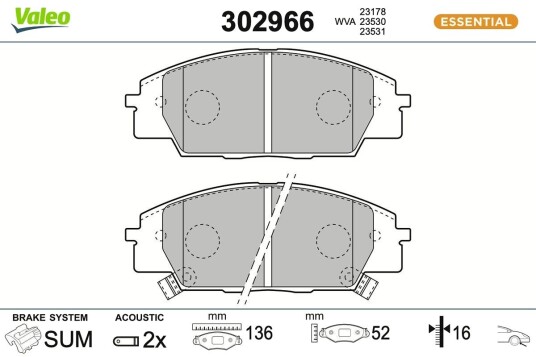Bremseklosser VALEO 302966
