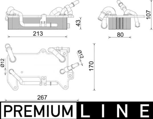 Oljekjøler, automatikk MAHLE CLC 284 000P Oljekjøler, automatikk MAHLE CLC 284 000P