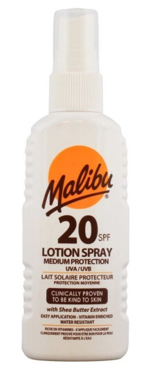 Malibu Solkrem Spray SPF20 100ml med UVA og UVB-beskyttelse Malibu Solkrem Spray SPF20 100ml med UVA og UVB-beskyttelse