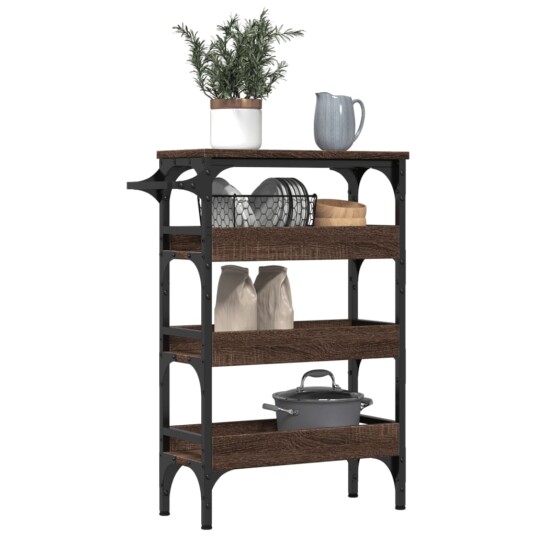 Kjøkkentralle brun eik 53x20x76 cm konstruert tre 842355