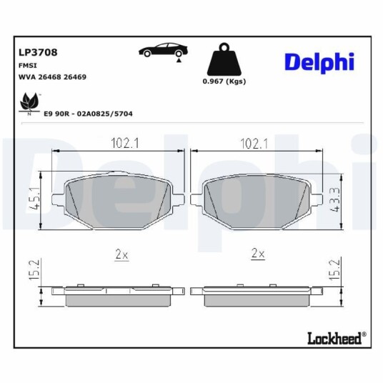 Bremseklosser DELPHI LP3708