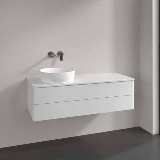 Villeroy & Boch Antao Servantskap med 2 skuffer 120x50x36 cm u/lys Hvit Høyglans Villeroy & Boch Antao Servantskap med 2 skuffer 120x50x36 cm u/lys Hvit Høyglans