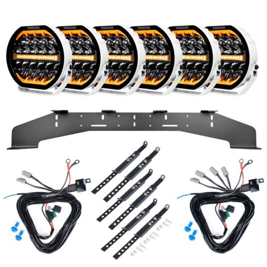 Ekstralys PURELUX Ranger 9 Hvit Rund / 23 cm / 160W 6 stk Komplett pakke WRC