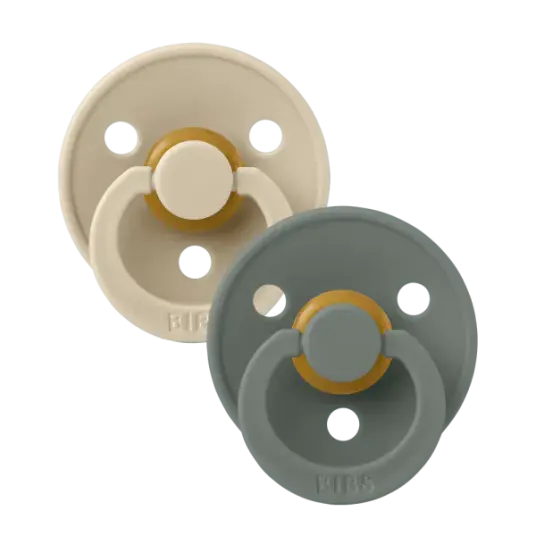 BIBS Colour Smokk 2-Pack Lateks Str 2 Rund Vanilla/Pine