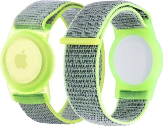 Mobile Origin Beskyttende Nylon-Etui Med Grønn Stripe Til Apple Airtag