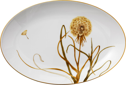 Royal Copenhagen Flora fat ovalt 40 cm dandelion Royal Copenhagen Flora fat ovalt 40 cm dandelion