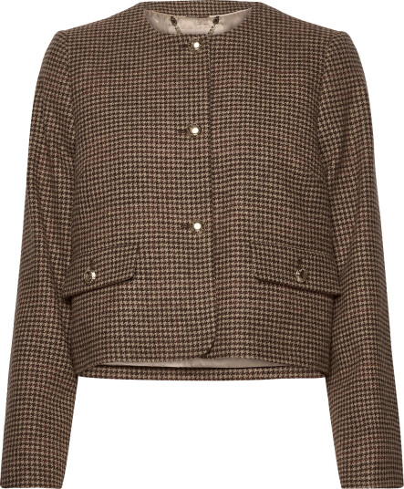 Barbour Barbour Corina Collarless Tailored Jacket Brown 42 Barbour Barbour Corina Collarless Tailored Jacket Brown 42