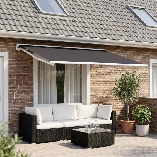 vidaXL Reserveduk til markise Antrasitt 450 × 350 cm Polyester