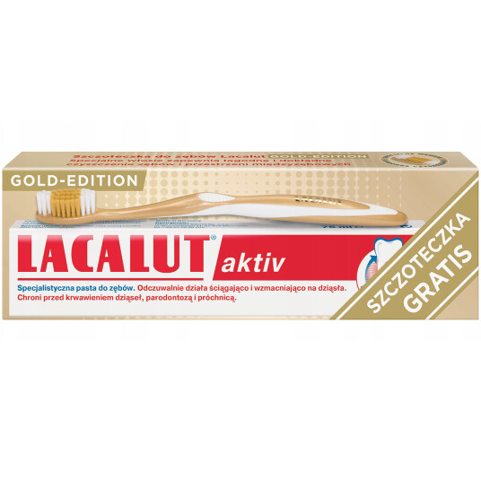 Lacalut Active Tannkrem 100 ml + Lacalut Gold Tannbørste