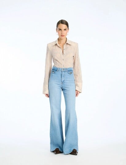 ROTATE Birger Christensen Flared Highwaisted Jeans Blue 26 ROTATE Birger Christensen Flared Highwaisted Jeans Blue 26