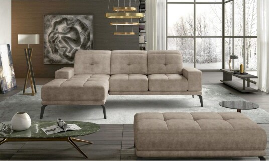 Hjørnesofa Eltap Torrense 265x175x98 cm Dora 21 Beige Venstre