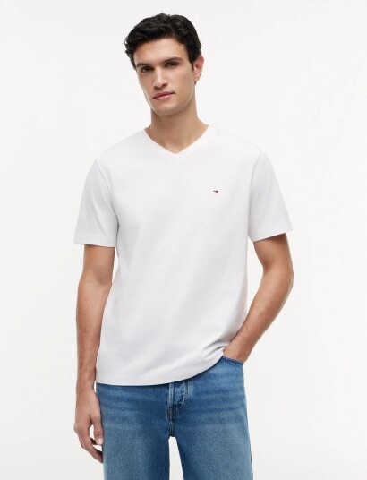 Tommy Hilfiger Essential V Neck Tee White M