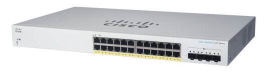 Cisco Business 220 Series Cbs220-24Fp-4X - Switch - Smart - 24 X 10/100/1000 (Poe+) + 4 X 10 Gigabit Sfp+ (Opplenke) - Rackmonterbar - Poe+ (382 W)