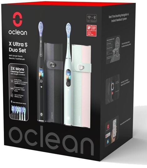 Oclean X Ultra S Duo Elektrisk Tannbørste - Svart/Gull
