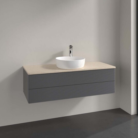 Villeroy & Boch  Antao Servantskap med 2 skuffer 120x50x36 cm u/lys Antrasitt/Crème