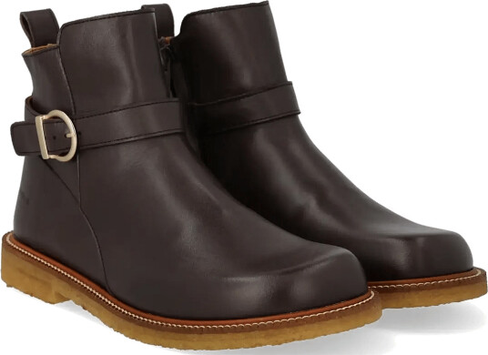 ANGULUS Booties Flat With Zipper Brown 40