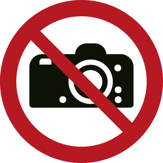 Skilt Fotografering forbudt - Selvklebende vinyl - Ø210 mm