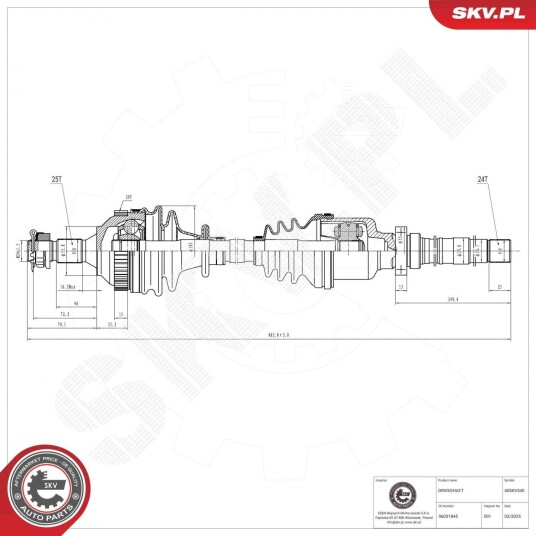 Esen Skv Drivaksel ESEN SKV 40SKV345