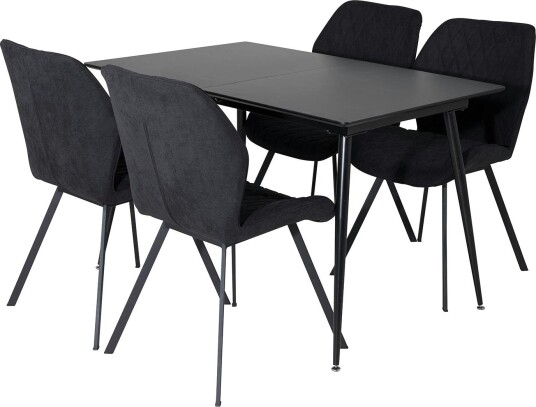 Spisegruppe Venture Home Silvia med Innleggsplate og 4 Geneva Stoler