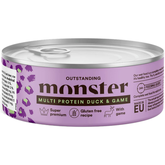 Monster Pet Food Cat Adult Multi Duck/Game Burk 100 G X 12 Katt Kattefôr & Kattemat Våtfôr Og Våtmat