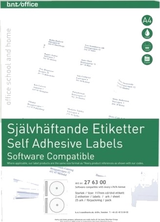 Kopi & Laseretiket Cd/Dvd 25 Pakke