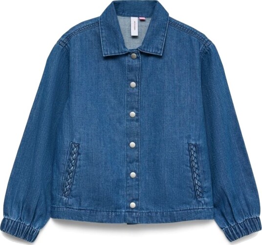 Vero Moda Girl Tenna skjorte lang erm  mellomblå denim (140 / 10 år)