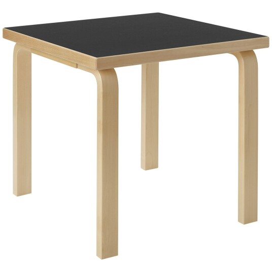 Artek Aalto 80C Bord Kvadratisk 60x60 cm Sort Linoleum