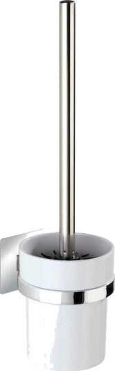 Wenko 23861100 Toalettbørste Og Holder Sølv Hvit Plast Silikon Moderne 95 Mm