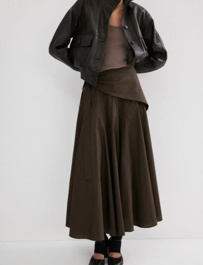Mango A Line Skirt With Handkerchief Detail Brown 34 Mango A Line Skirt With Handkerchief Detail Brown 34