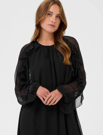 Kaffe Kamila Chiffon Dress - Black - 38