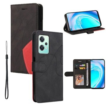 Bi-Color Series OnePlus Nord CE 2 Lite 5G Lommebok-deksel Svart