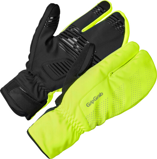 Gripgrab Ride Windproof Deep Winter Lobster Gloves Yellow Hi Vis L Gripgrab Ride Windproof Deep Winter Lobster Gloves Yellow Hi Vis L
