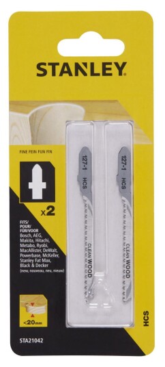Stanley STA21042 T-hcs Stikksagblad for Tre og Kryssfiner 2pk