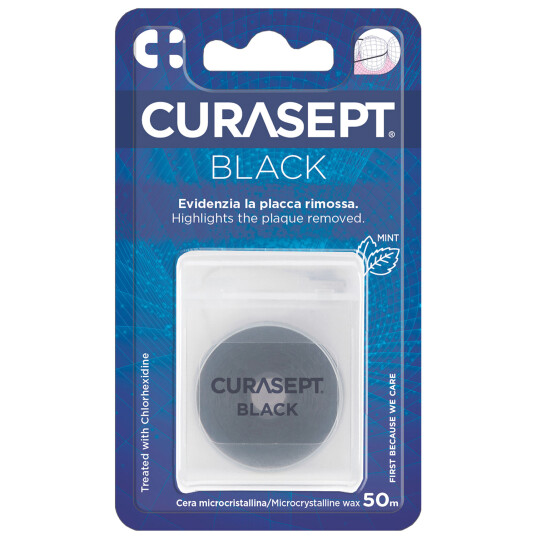 Curasept Floss Black Chlorhexedine 50 mtr. Curasept Floss Black Chlorhexedine 50 mtr.