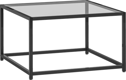 Firkantet sidebord med glassplate stålben 68x68x39 cm