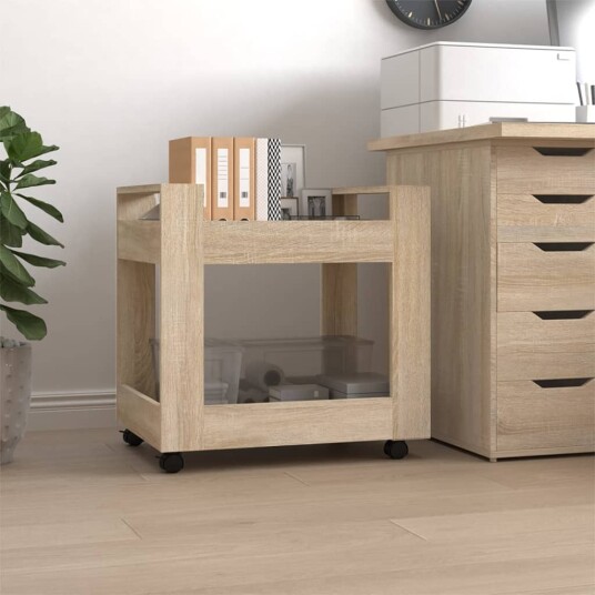 vidaXL Tralle til skrivebord sonoma eik 60x45x60 cm konstruert tre vidaXL Tralle til skrivebord sonoma eik 60x45x60 cm konstruert tre