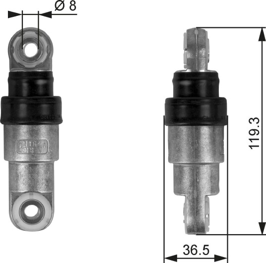 Svingningsdemper, kilerem med ribber GATES T38218