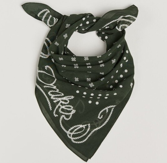 Drake's Rope Border Cotton Bandana Green