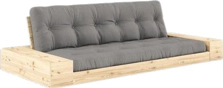 Karup Design Base Sovesofa Med Sideboks Klarlakkert Furu/746 Grå